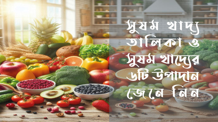 সুষম খাদ্য তালিকা ও সুষম খাদ্যের ৬টি উপাদান জেনে নিন